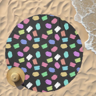 Paint Brush Strokes, Colorful Brush Strokes Beach Towel