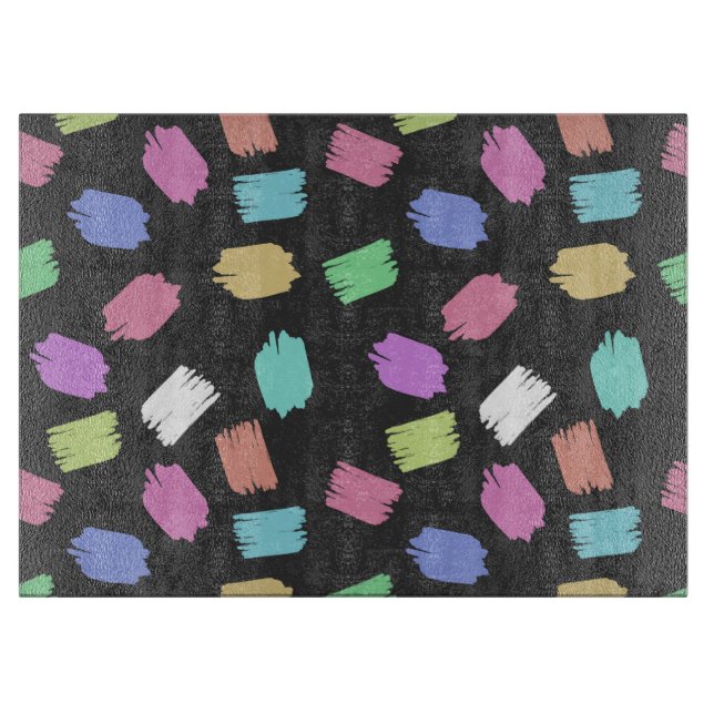 Paint Brush Strokes, Colorful Brush Strokes Cutting Board (Front)