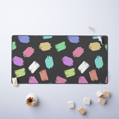 Paint Brush Strokes Colorful Brush Strokes Desk Mat