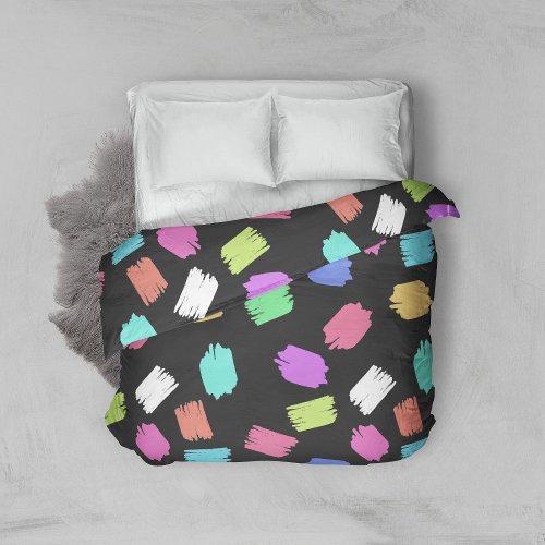 Paint Brush Strokes Colorful Brush Strokes Duvet Cover