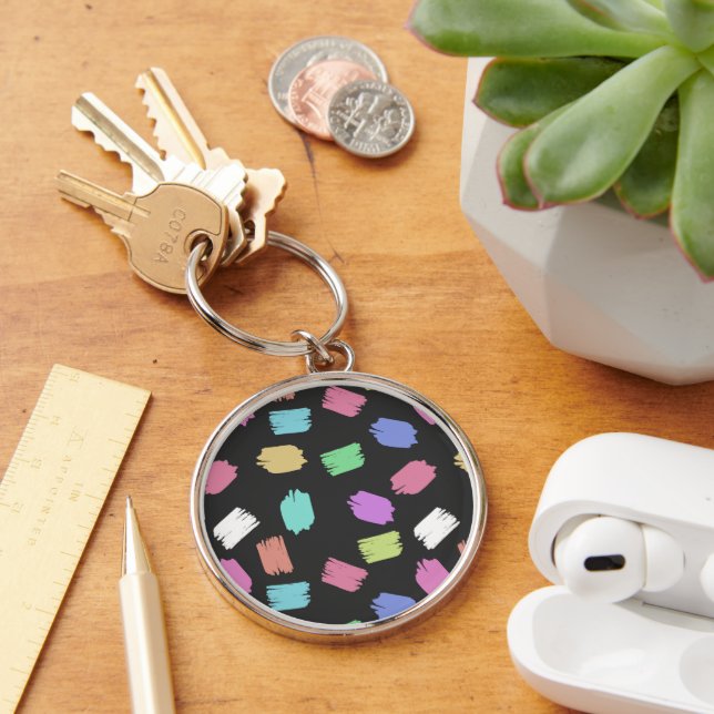Paint Brush Strokes, Colorful Brush Strokes Keychain (Desk)