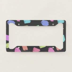 Paint Brush Strokes, Colorful Brush Strokes License Plate Frame