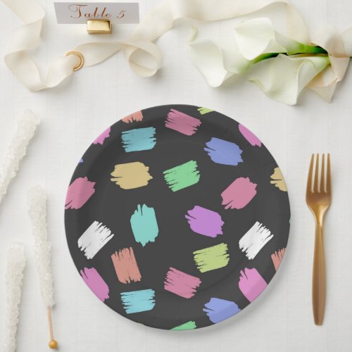 Paint Brush Strokes Colorful Brush Strokes Paper Plates