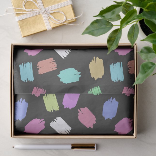 Paint Brush Strokes, Colorful Brush Strokes Tissue Paper (Gift)