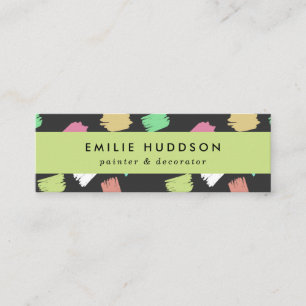 Paint Brush Strokes, Painter, Painting, Decorator Mini Business Card