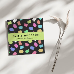 Paint Brush Strokes, Painter, Painting, Decorator Square Business Card