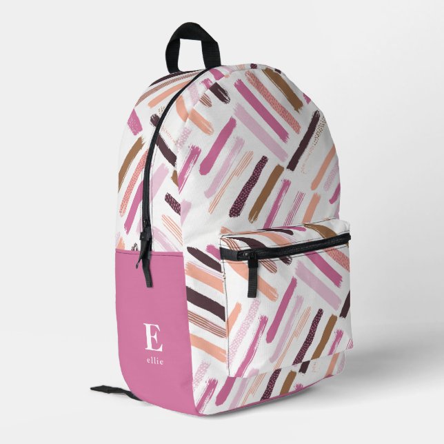 Paint Brush Strokes Personalized Printed Backpack (Back Corner Left)