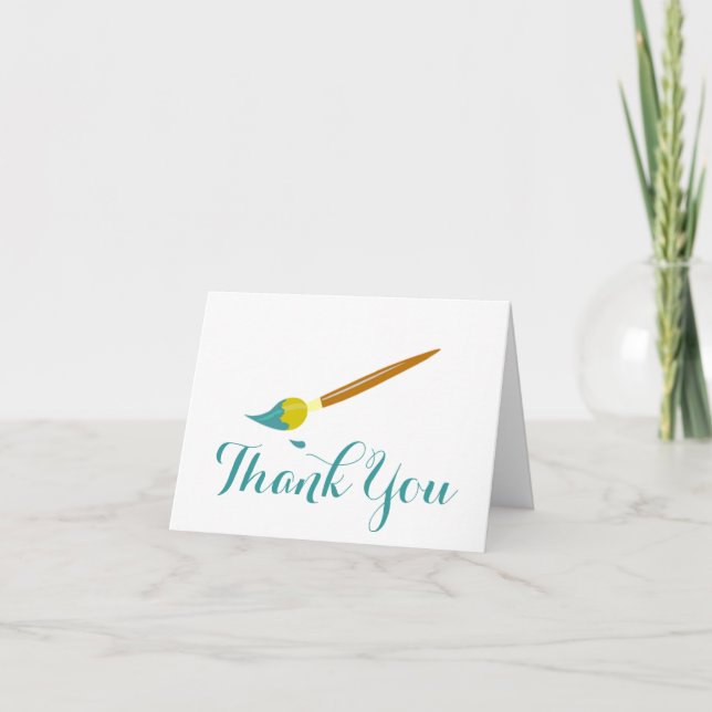 Paint Brush Thank You Card (Front)