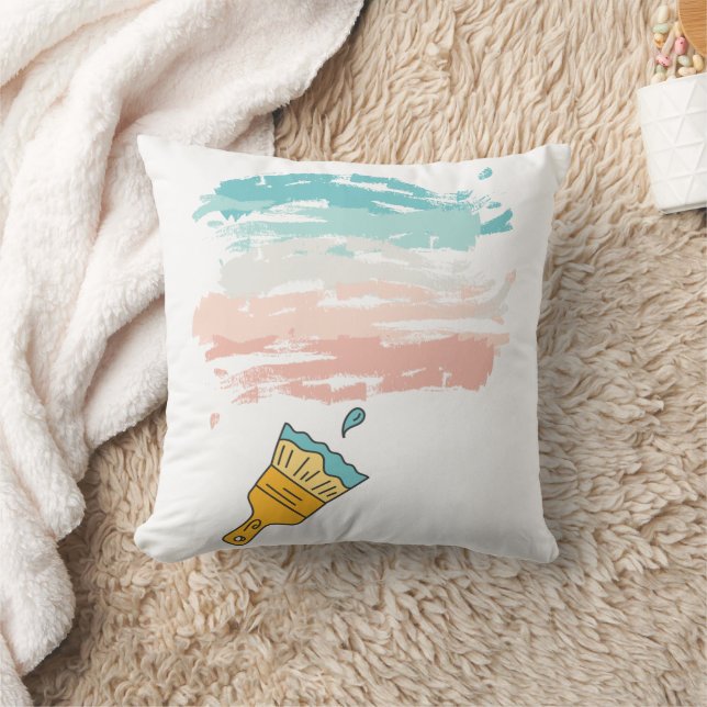 paint brush throw pillow (Blanket)