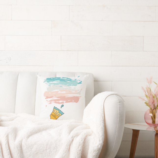 paint brush throw pillow (Couch)