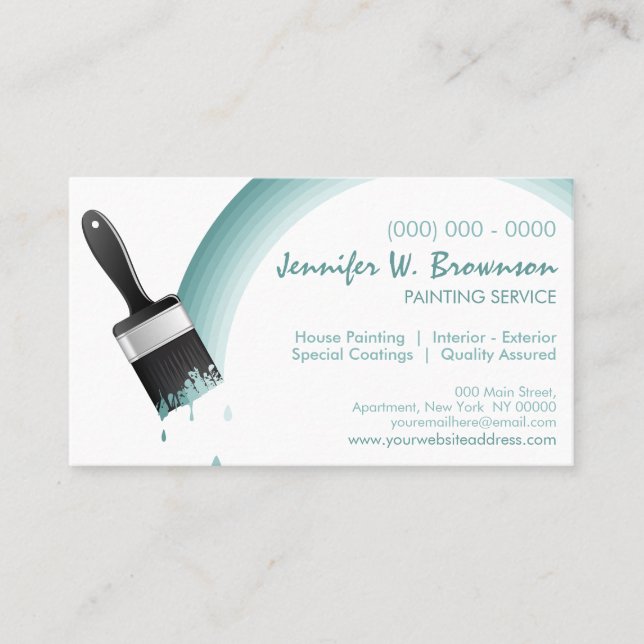 Paint Brush Tool Business Card (Front)