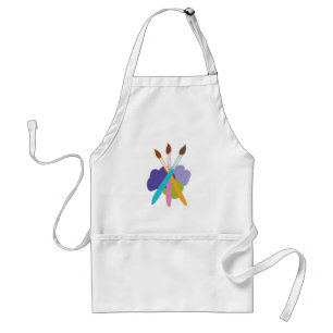 Paint Brushes and Paint Spots on a White Apron