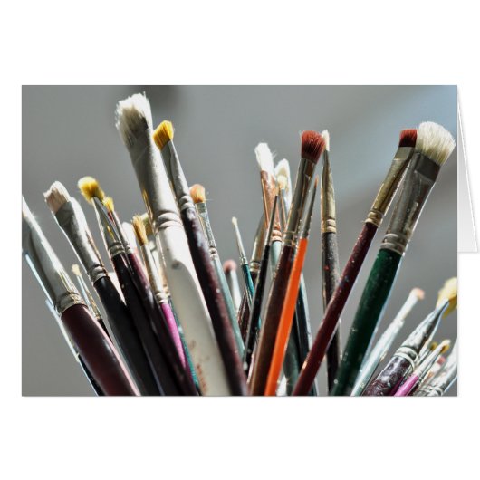 Paint brushes drying in the sunlight cards (Front Horizontal)