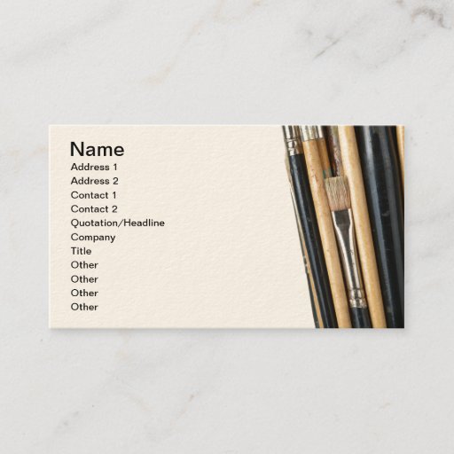 Customizable Paint Brushes Isolated On White Background Business Card Templates