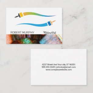 Paint Brushes Logo Artistic Business Card