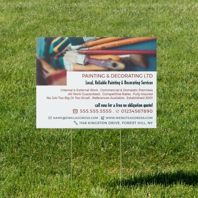 Paint Brushes, Painter & Decorator Advertising Sign (Insitu)
