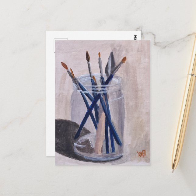 Paint Brushes Postcard (Front/Back In Situ)