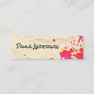 Paint Brushes Spatter Artistic Mini Business Card