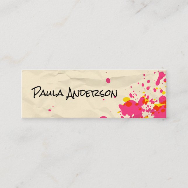 Paint Brushes | Spatter | Artistic Mini Business Card (Front)