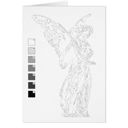 Paint by Numbers Card: Angel Statue Cards (Front)