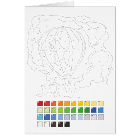 Paint by Numbers Card: Balloon Cards (Front)