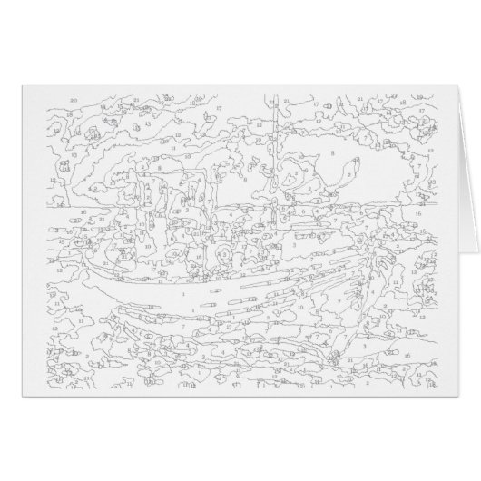 Paint by Numbers Card: Boat Cards (Front Horizontal)