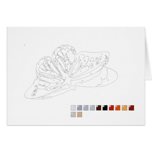 Paint by Numbers Card: Butterfly Cards (Front Horizontal)