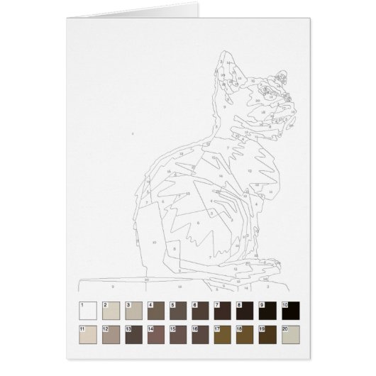 Paint by Numbers Card: Cat Cards (Front)