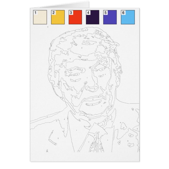 Paint by Numbers Card: Donald Trump 2 Cards (Front)
