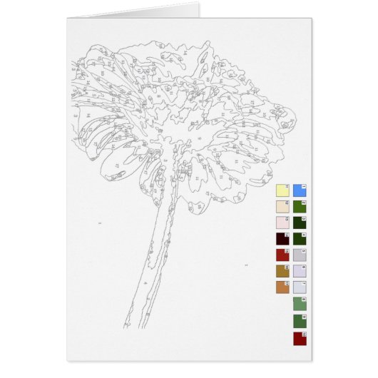 Paint by Numbers Card: Flower (Front)