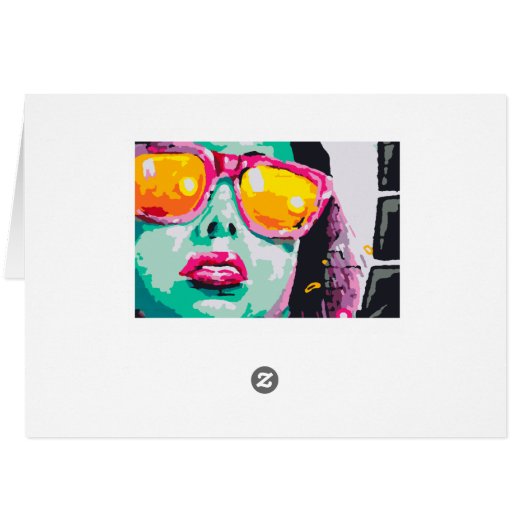 Paint by Numbers Card: Graffiti Girl (Back Horizontal)