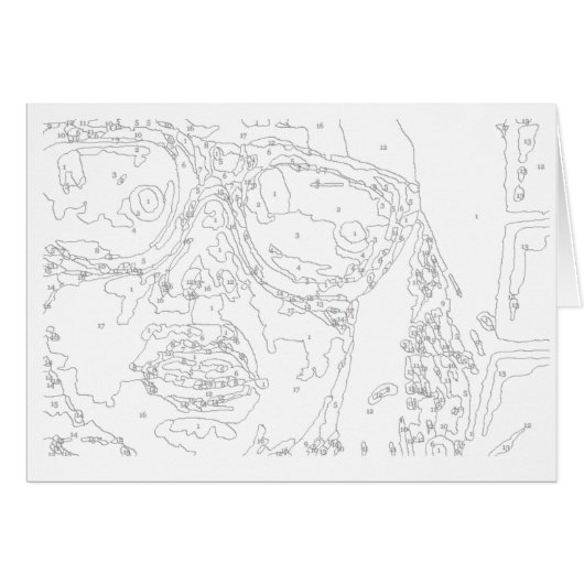 Paint by Numbers Card: Graffiti Girl (Front Horizontal)