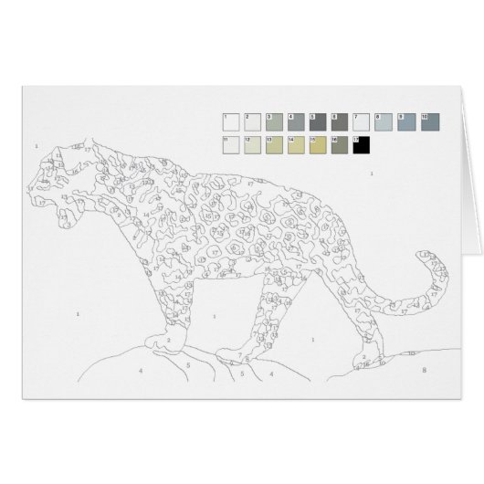 Paint by Numbers Card: Leopard Cards (Front Horizontal)