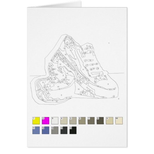 Paint by Numbers Card: Shoes Cards (Front)