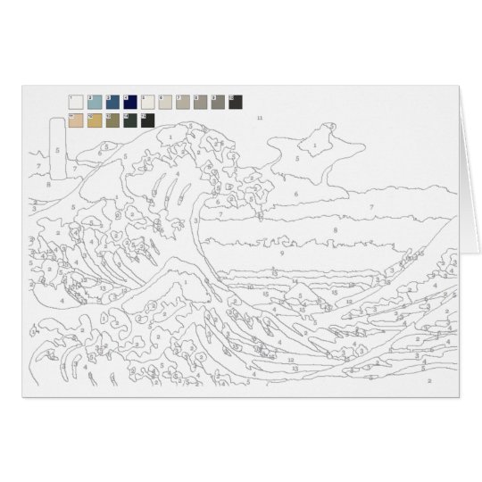 Paint by Numbers Card The Great Wave off Kanagawa