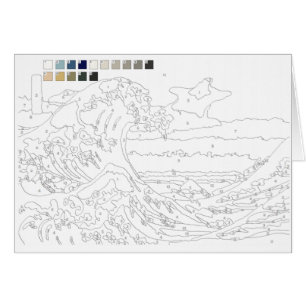 Paint by Numbers Card: The Great Wave off Kanagawa Cards