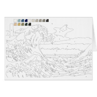 Paint by Numbers Card: The Great Wave off Kanagawa Cards