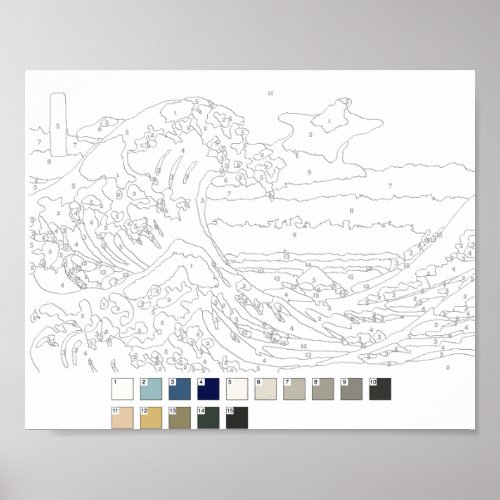 Paint by Numbers Post The Great Wave off Kanagawa Poster