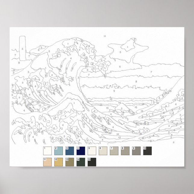Paint by Numbers Post: The Great Wave off Kanagawa Poster (Front)