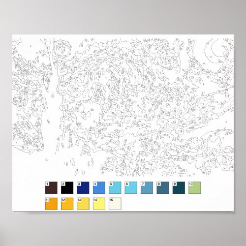 Paint By Numbers The Starry Night Poster