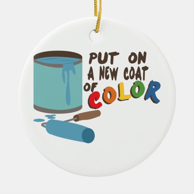 Paint Can And Roller Ceramic Ornament (Front)