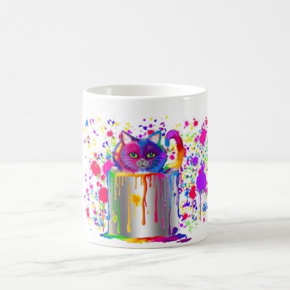 Paint Can Cat Coffee Mug