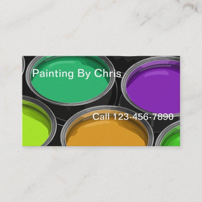 Paint Cans Painter Business Cards (Front)
