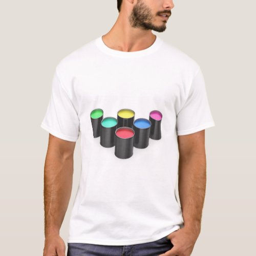 Paint cans with different colors T_Shirt