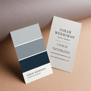Paint Chip | Editable Color Interior Designer Business Card by RedwoodAndVine at Zazzle