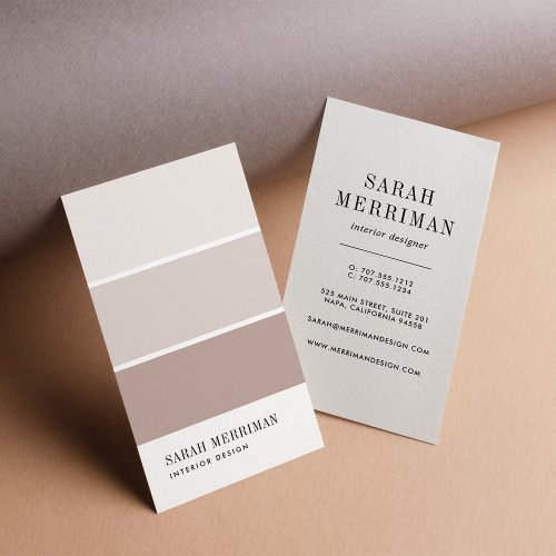 Paint Chip  Rose Taupe Home Interior Design Business Card