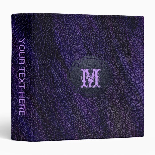 Paint Dark Purple Leather Look 3 Ring Binder