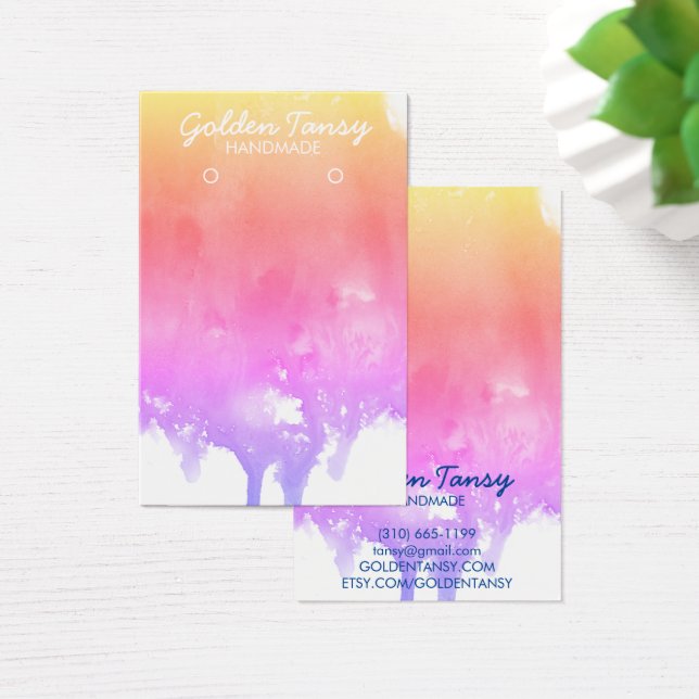 Paint Drip Earring Necklace Jewelry Display Card (Desk)