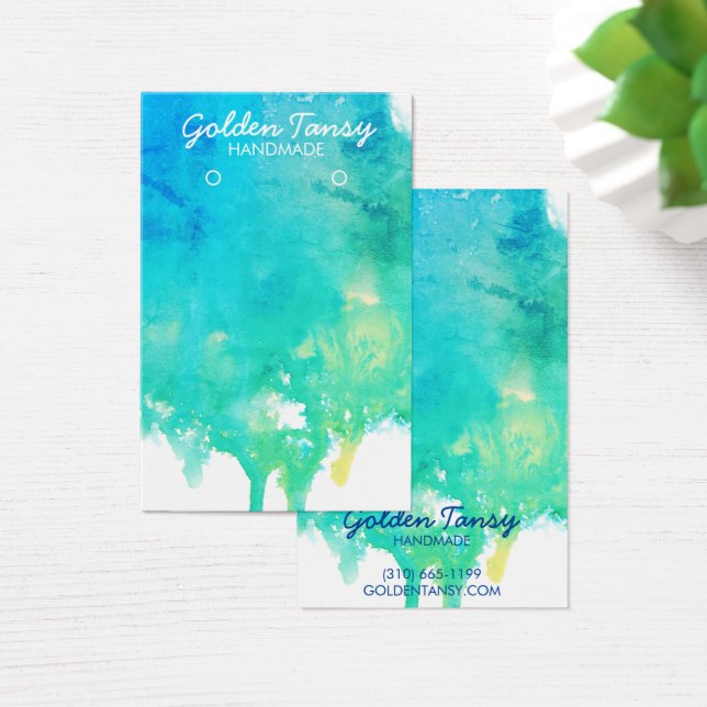 Paint Drip Earring Necklace Jewelry Display Card (Desk)