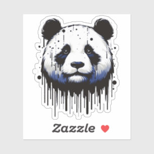 Paint Drip Panda Sticker